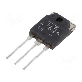 Transistor: PNP | bipolar | 140V | 10A | 80W | TO3P