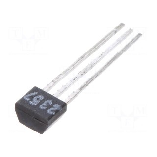 Transistor: NPN | bipolar | BRT | 50V | 0.1A | 0.3W | TO92 | R1: 22kΩ