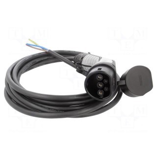 Cable: eMobility | 1x0.5mm2,3x6mm2 | 250V | 8kW | IP44 | wires,Type 2