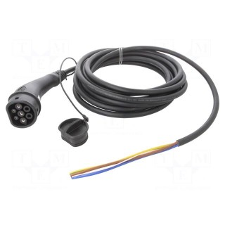 Cable: eMobility | 1x0.5mm2,3x6mm2 | 250V | 7.4kW | IP44 | wires,Type 2