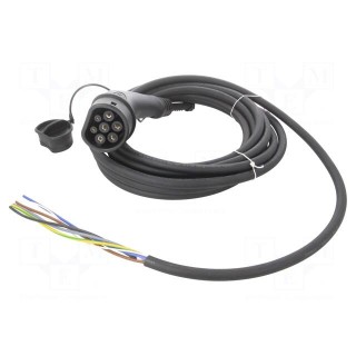 Cable: eMobility | 1x0.5mm2,5x2.5mm2 | 480V | 11kW | IP44 | 7.5m | 20A