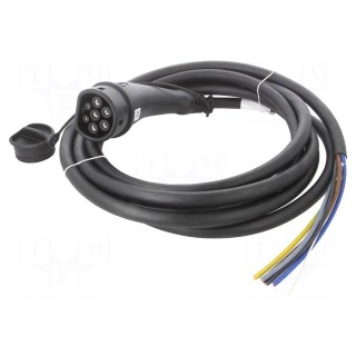 Cable: eMobility | 1x0.5mm2,5x6mm2 | 480V | 22kW | IP44 | wires,Type 2