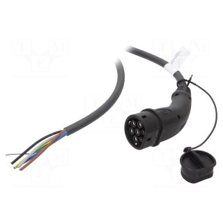 Cable: eMobility | 1x0.5mm2,5x6mm2 | 480V | 22kW | IP44 | wires,Type 2