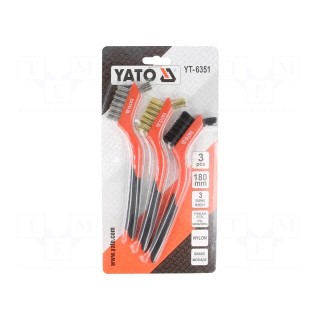 Brush | wire | brass,polyamide,stainless steel | ABS | 180mm | 3pcs.