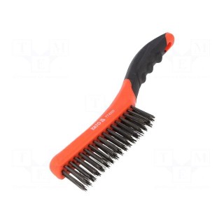 Brush | wire | steel | plastic | 260mm | Number of rows: 4