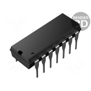 IC: operational amplifier | 3MHz | Ch: 4 | DIP14 | ±5÷15VDC | tube