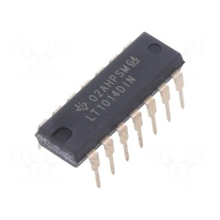 IC: operational amplifier | 1MHz | Ch: 4 | DIP14 | ±2÷22VDC,4÷44VDC