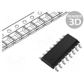 IC: digital | multiplexer | Ch: 4 | IN: 4 | TTL | SMD | SOIC16 | ACT | ACT | tube