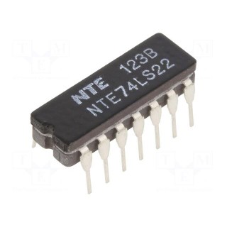IC: digital | NAND | Ch: 2 | IN: 4 | TTL | THT | DIP14 | OUT: open collector