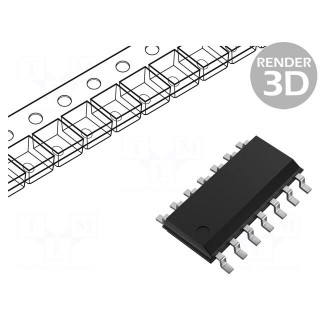 IC: digital | NOR | Ch: 4 | IN: 2 | CMOS | SMD | SOIC14 | 3÷18VDC | -55÷125°C