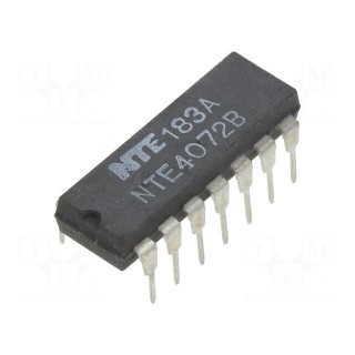 IC: digital | OR | Ch: 2 | IN: 4 | CMOS | THT | DIP14 | 3÷18VDC | -55÷125°C