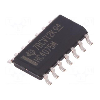 IC: digital | OR | Channels: 3 | IN: 3 | SMD | SO14 | Series: HC | 2÷6VDC