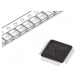 AVR microcontroller | EEPROM: 256B | SRAM: 6kB | Flash: 48kB | TQFP48