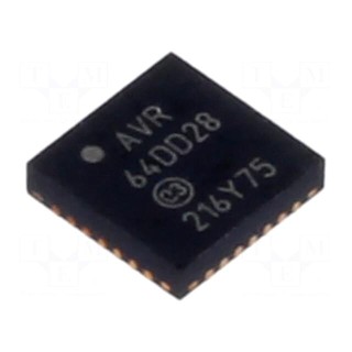 IC: AVR microcontroller | VQFN28 | Ext.inter: 23 | Cmp: 1 | AVR64