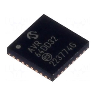IC: AVR microcontroller | VQFN32 | Ext.inter: 27 | Cmp: 1 | AVR64