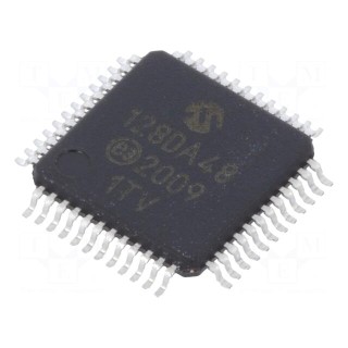 AVR microcontroller | EEPROM: 512B | SRAM: 16kB | Flash: 128kB | TQFP48