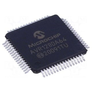 AVR microcontroller | EEPROM: 512B | SRAM: 16kB | Flash: 128kB | TQFP64