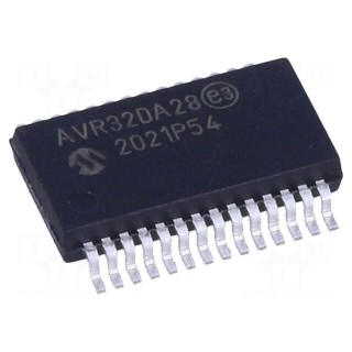 AVR microcontroller | EEPROM: 512B | SRAM: 4kB | Flash: 32kB | SSOP28