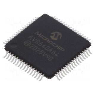 IC: AVR microcontroller | TQFP64 | 1.8÷5.5VDC | Cmp: 3 | AVR64 | AVR-DA