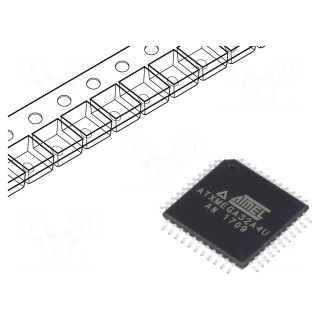IC: AVR microcontroller | TQFP44 | Ext.inter: 34 | Cmp: 2 | ATXMEGA