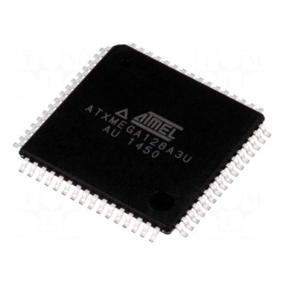 IC: AVR microcontroller | TQFP64 | Ext.inter: 50 | Cmp: 4 | ATXMEGA
