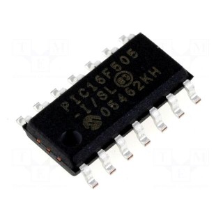IC: PIC microcontroller | 1.5kB | 20MHz | ICSP | 2÷5.5VDC | SMD | SO14