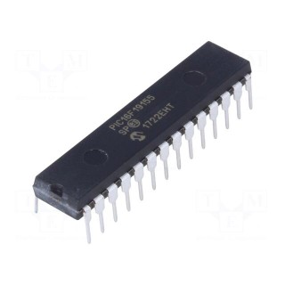 PIC microcontroller | Memory: 14kB | SRAM: 1024B | EEPROM: 256B | THT