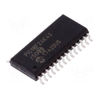 PIC microcontroller | Memory: 16kB | SRAM: 1024B | EEPROM: 256B | SMD