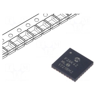 IC: PIC microcontroller | 64kB | 64MHz | 2.3÷5.5VDC | SMD | QFN28 | PIC18