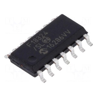 PIC microcontroller | Memory: 7kB | SRAM: 512B | EEPROM: 256B | SMD