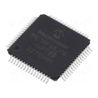 IC: PIC microcontroller | 48MHz | 2÷3.6VDC | SMD | TQFP64 | PIC18