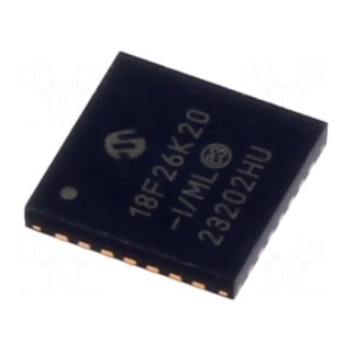 IC: PIC microcontroller | 64MHz | 1.8÷3.6VDC | SMD | QFN28 | PIC18 | tube