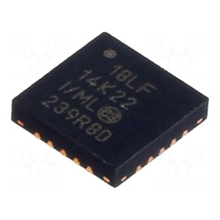 IC: PIC microcontroller | 64MHz | 1.8÷3.6VDC | SMD | QFN20 | PIC18 | tube