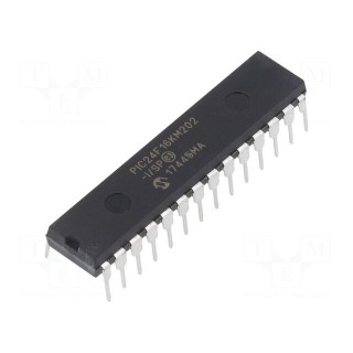 IC: PIC microcontroller | 16kB | 32MHz | DAC,I2C,IrDA,PWM,SPI | THT