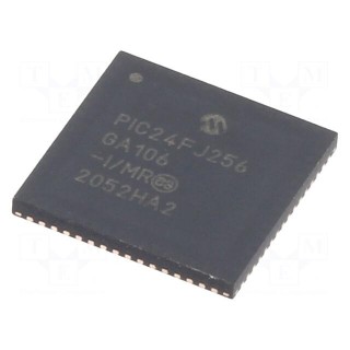 IC: PIC microcontroller | 256kB | 32MHz | SMD | QFN64 | PIC24 | 16kBSRAM