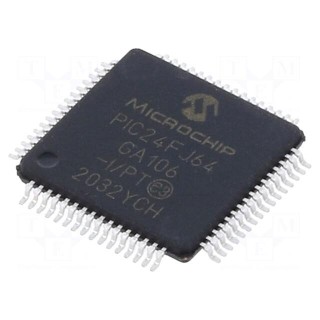 IC: PIC microcontroller | 64kB | 32MHz | SMD | TQFP64 | PIC24 | 16kBSRAM