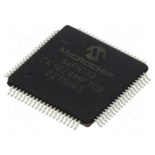 IC: dsPIC microcontroller | 1024kB | 128kBSRAM | TQFP80 | 3÷3.6VDC