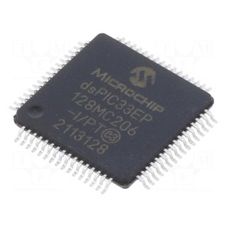 IC: dsPIC microcontroller | 128kB | 16kBSRAM | TQFP64 | DSPIC | 0.5mm