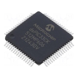 IC: dsPIC microcontroller | 512kB | 64kBSRAM | TQFP64 | DSPIC | 0.5mm