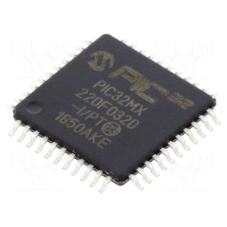 IC: PIC microcontroller | 32kB | 2.3÷3.6VDC | SMD | TQFP44 | PIC32