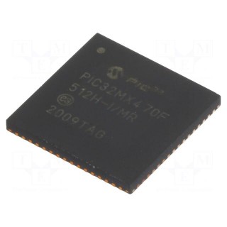 IC: PIC microcontroller | 512kB | 2.3÷3.6VDC | SMD | QFN64 | PIC32 | 8MHz