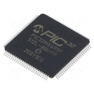 IC: PIC microcontroller | 512kB | 80MHz | 2.3÷3.6VDC | SMD | TQFP100-EP