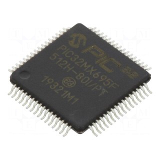 IC: PIC microcontroller | 512kB | 80MHz | 2.3÷3.6VDC | SMD | TQFP64