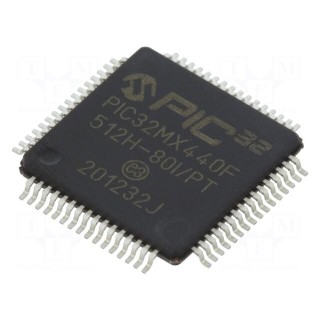 IC: PIC microcontroller | 512kB | 2.3÷3.6VDC | SMD | TQFP64 | PIC32