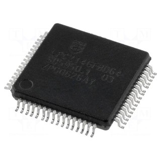 IC: ARM7TDMI microcontroller | 40kBSRAM | Flash: 256kx8bit | LQFP64