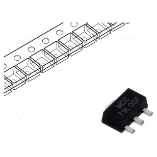 IC: voltage regulator | linear,fixed | -5V | 0.1A | SOT89 | SMD | ±5%