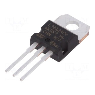 IC: voltage regulator | linear,fixed | 12V | 1.5A | TO220AB | THT | tube