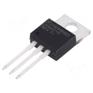 IC: voltage regulator | linear,fixed | 15V | 1.5A | TO220 | THT | 0÷125°C