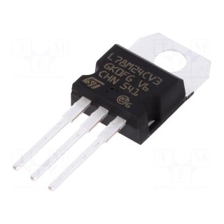 IC: voltage regulator | linear,fixed | 24V | 0.5A | TO220AB | THT | tube