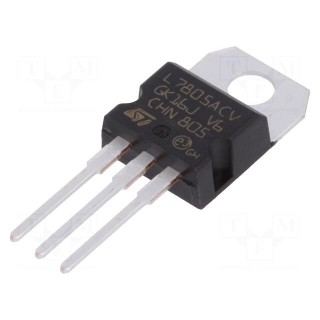 IC: voltage regulator | linear,fixed | 5V | 1.5A | TO220 | THT